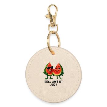 Juicy Love Melons Duo - Runder Schlüsselanhänger - Auster - Vorne