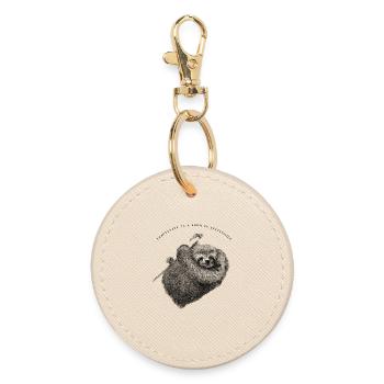 Faultier_Sloth - Runder Schlüsselanhänger - Auster - Vorne