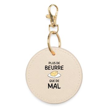 Butter block on gourmet gourmet plate - Round Keyring - oyster - Front