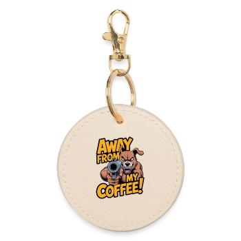 Loin de mon café ! - Porte-clés rond - huître - Devant
