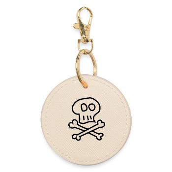 Pirate_skull - Runder Schlüsselanhänger - Auster - Vorne