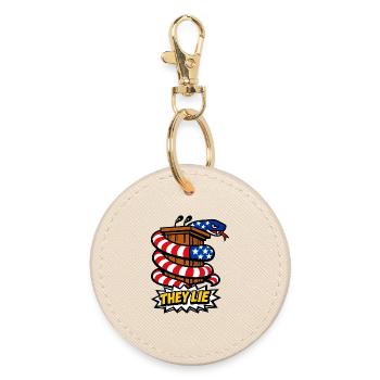 They are lying! Politics Snake - Round Keyring - oyster - Front