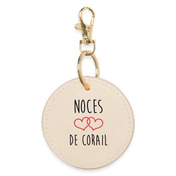 Coral Wedding 11 years of marriage - Round Keyring - oyster - Front