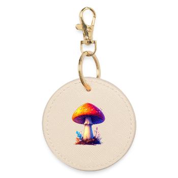 fly agaric - Round Keyring - oyster - Front