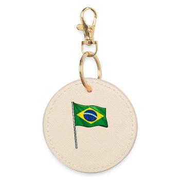 Brazilian flag art - Round Keyring - oyster - Front