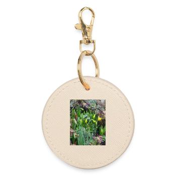 EC Flowers I Daffodil I Gift I Spring - Round Keyring - oyster - Front