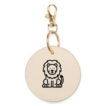 lion - Round Keyring - oyster - Front