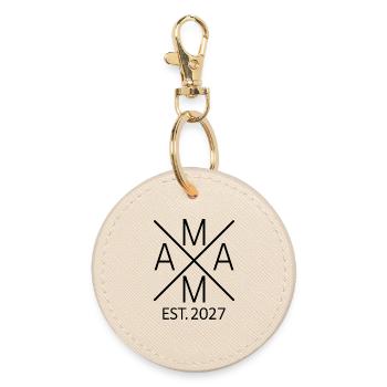 Mom 2027 Mom 2027 Mom Be Proud Mom 2027 - Round Keyring - oyster - Front