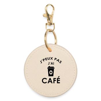 j'peux pas j'ai café - Porte-clés rond - huître - Devant