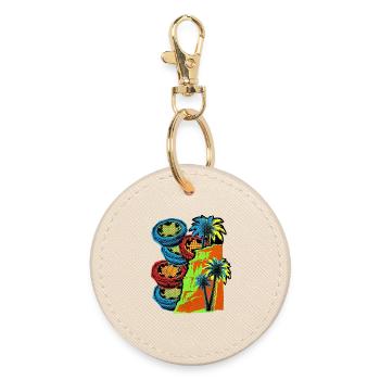 Portugal Coast - Round Keyring - oyster - Front