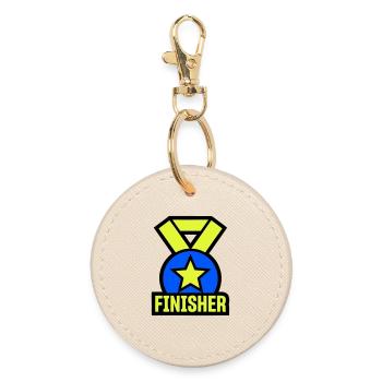 Stolzer Finisher Medaille Stern - Runder Schlüsselanhänger - Auster - Vorne