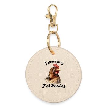 Je peux pas j'ai poules - Porte-clés rond - huître - Devant
