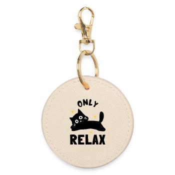 Black face with golden sparkles - Round Keyring - oyster - Front