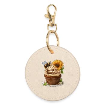 Sweet as Sunshine Cupcake-Kunst - Runder Schlüsselanhänger - Auster - Vorne
