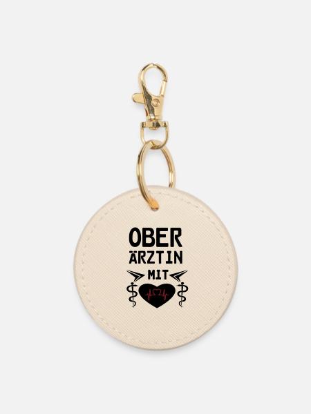 Oberärztin mit Herz Geschenk - Runder Schlüsselanhänger - Auster