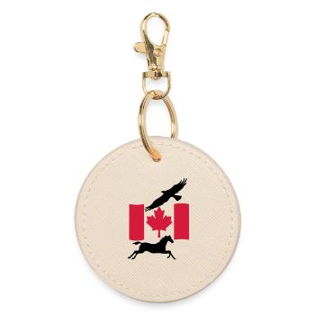 Freedom in Canada Kanada Geschenk - Runder Schlüsselanhänger - Auster - Vorne