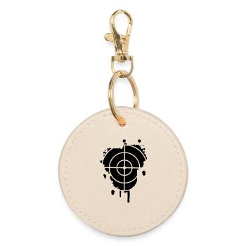 A cross-hair as a graffiti - Round Keyring - oyster - Front