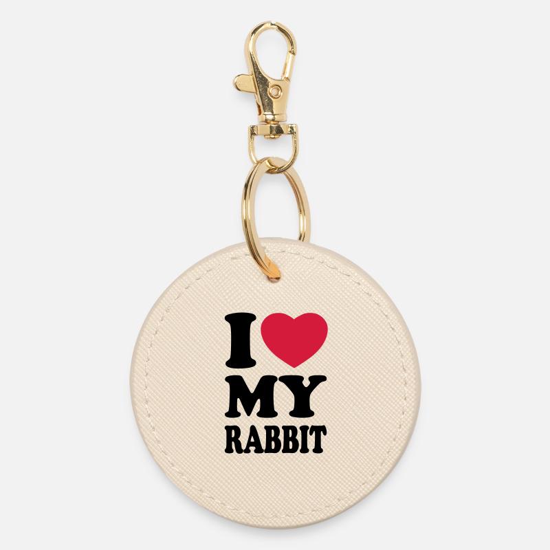 I love my rabbit - J'aime mon lapin - Porte-clés rond - huître