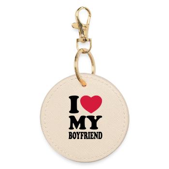I love my boyfriend - J'aime mon ami - Porte-clés rond - huître - Devant