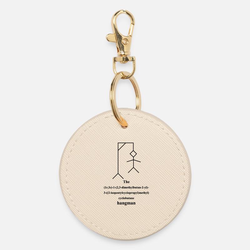 Galgenmännchen - hangman IUPAC Nomenclature -black - Round Keyring - oyster