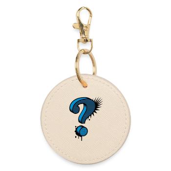 A question mark graffiti - Round Keyring - oyster - Front