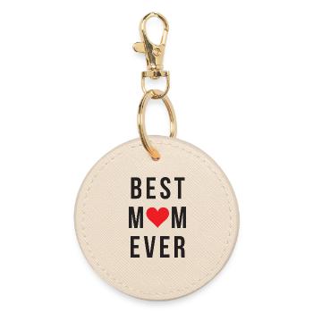 Best Mom Ever - Runder Schlüsselanhänger - Auster - Vorne