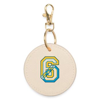 Maillot numéro six au Style Varsity - Porte-clés rond - huître - Devant