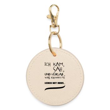 Leben mit ADHS Geschenk - Runder Schlüsselanhänger - Auster - Vorne