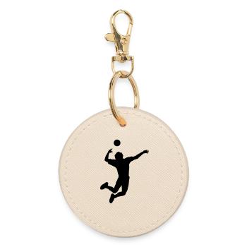 Volleyball gesprungen Schlag oder Service - Runder Schlüsselanhänger - Auster - Vorne