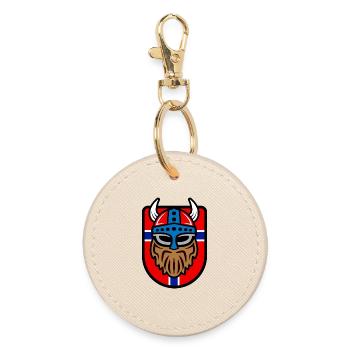 Logo viking cool avec drapeau norvégien - Porte-clés rond - huître - Devant