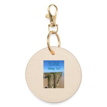 Zeeland Statements on the beach - Round Keyring - oyster - Front