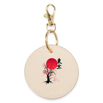 AUTUMN - CHERRY BLOSSOM FALL - Round Keyring - oyster - Front