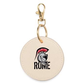 rome Rom Römer Symbol Illustration Helm Gladiator - Runder Schlüsselanhänger - Auster - Vorne