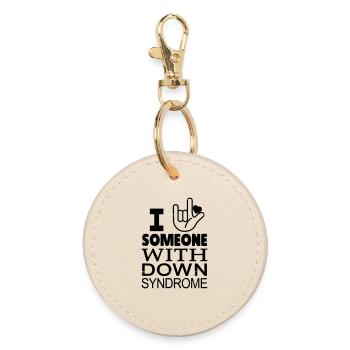 Down-Syndrom Liebhaber - Runder Schlüsselanhänger - Auster - Vorne
