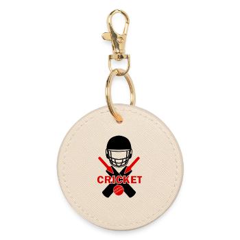 Casque logo de cricket - Porte-clés rond - huître - Devant