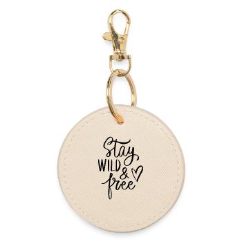 STAY WILD & FREE - Runder Schlüsselanhänger - Auster - Vorne