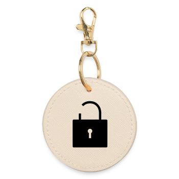 Pas de sécurité pas de sécurité verrou ouvert verrou - Porte-clés rond - huître - Devant