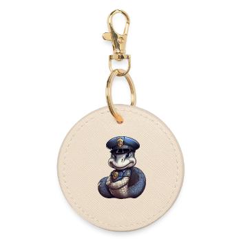 Police Snake - Round Keyring - oyster - Front