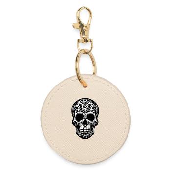 Santa Muerte - Round Keyring - oyster - Front