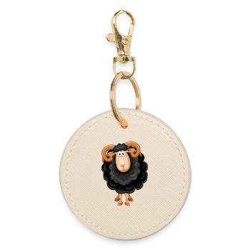 Sheep, Black Sheep, Sheep Humor - Round Keyring - oyster - Front