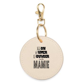 Mon Super Pouvoir Etre Mamie Grand Mère - Porte-clés rond - huître - Devant