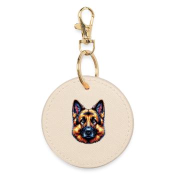 German Shepherd Dog Rex - Round Keyring - oyster - Front