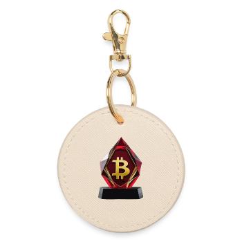 Conception de logo Bitcoin Crystal - Porte-clés rond - huître - Devant