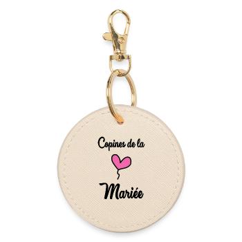 GIRLFRIEND. BRIDE-TO-BE. Bachelorette party. WEDDING. TEAM - Round Keyring - oyster - Front