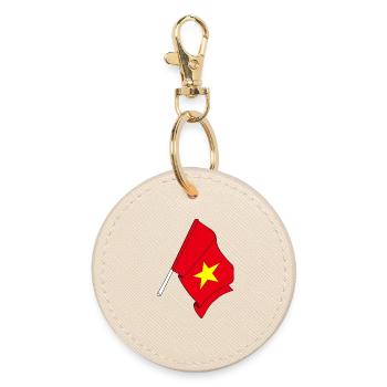Flagge Vietnam - Runder Schlüsselanhänger - Auster - Vorne