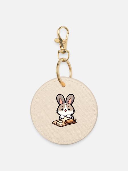 Bunny Baker: Der Teig-Delighter - Runder Schlüsselanhänger - Auster