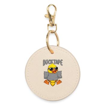 Duck Tape | Ducklings with Duct Tape - Round Keyring - oyster - Front