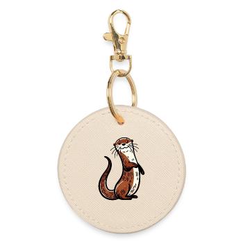 Otter - Runder Schlüsselanhänger - Auster - Vorne