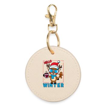 Cute Reindeer - Round Keyring - oyster - Front