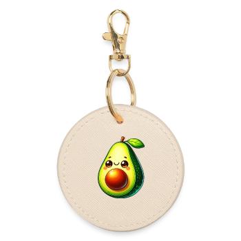 Avocado - Runder Schlüsselanhänger - Auster - Vorne